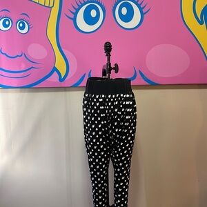 Crystal Ball x Giordano Black White Drop Crotch Leggings NWT